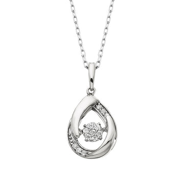Sterling Silver Dancing Diamond Necklace